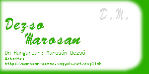 dezso marosan business card